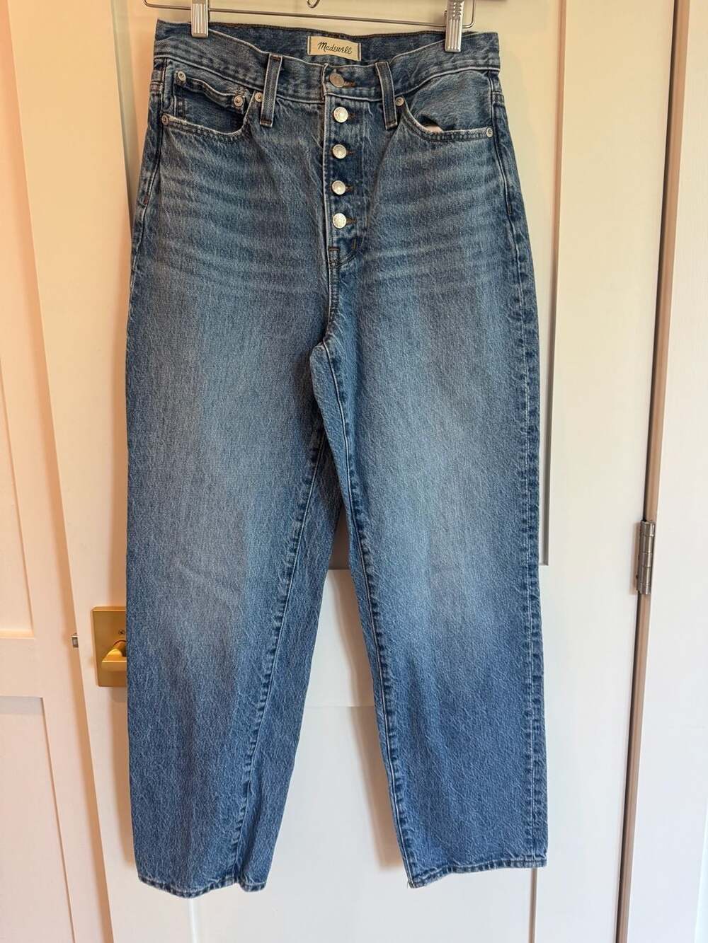 Madewell The Perfect Vintage Straight Jean in Becker Wash: Button-Front Edition - Picture 2 of 5